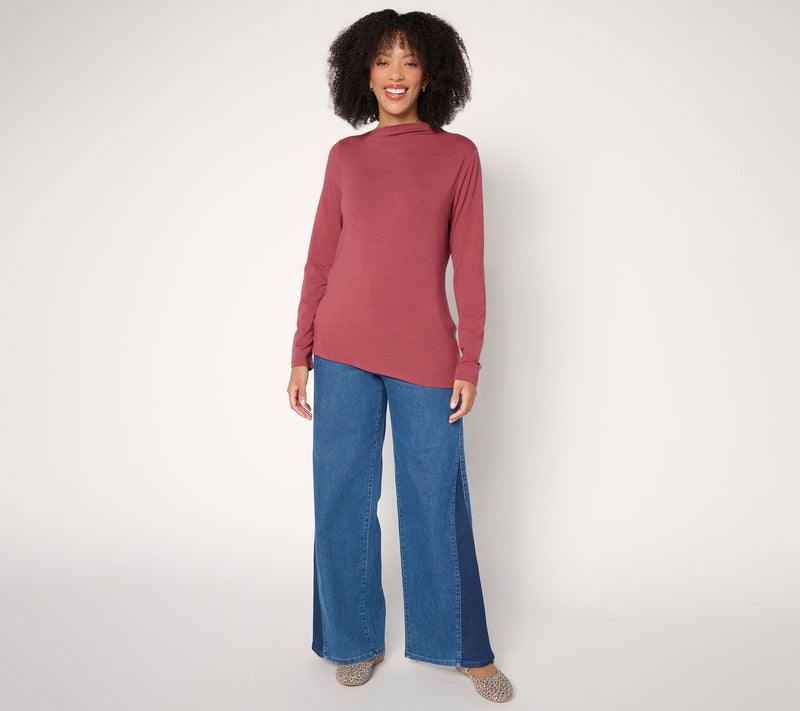 Me by Jennie Garth Windy Asymmetric Long-Sleeve Top — View 7