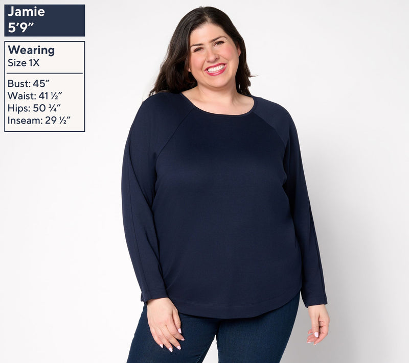 Martha Stewart Signature Essentials Modern Raglan Long Sleeve Top — View 4