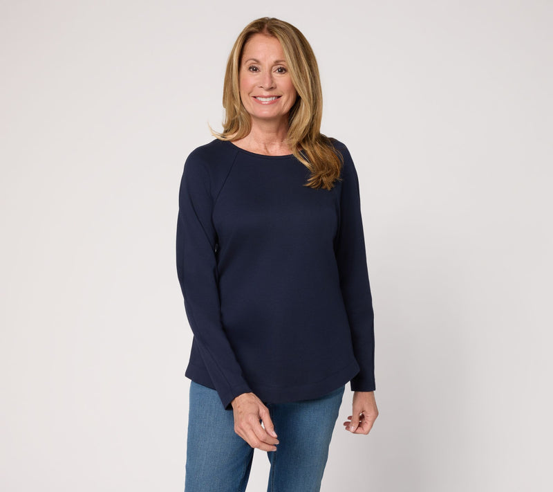 Martha Stewart Signature Essentials Modern Raglan Long Sleeve Top — View 3
