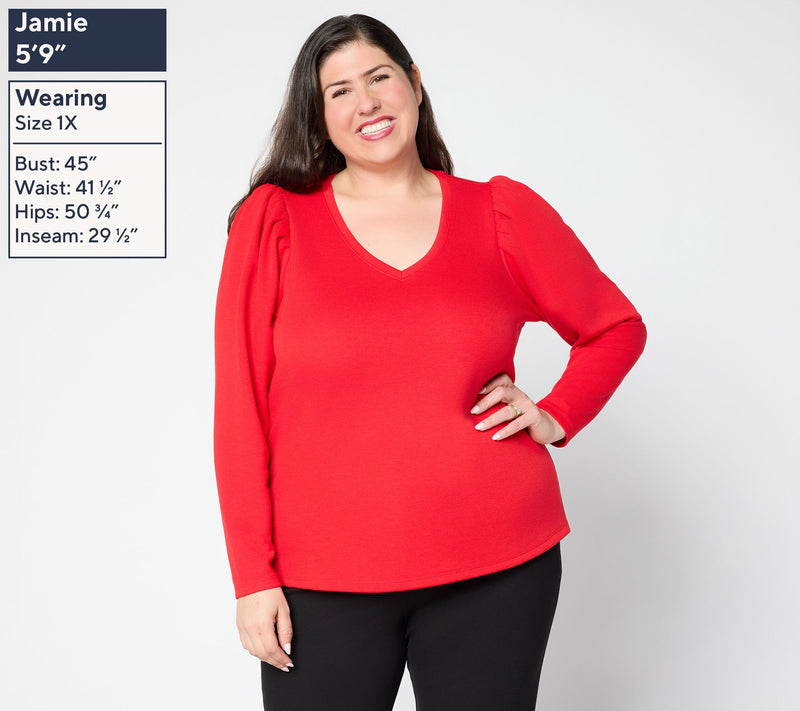 Mally Roncal V-Neck Knit Scarlett Top — View 2