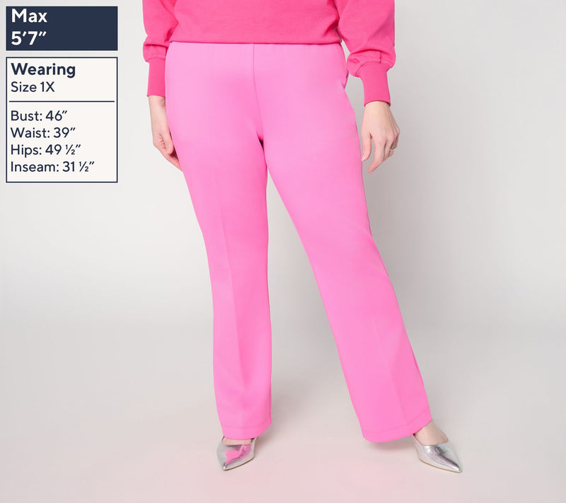 Mally Roncal Regular Techno Scuba Full Length Bootcut Pants — View 2