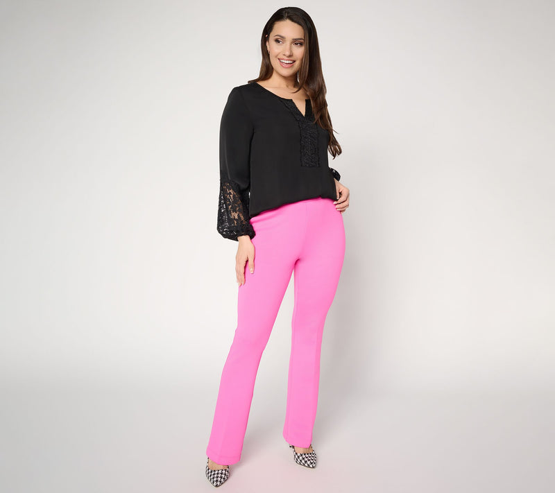 Mally Roncal Regular Techno Scuba Full Length Bootcut Pants — View 4