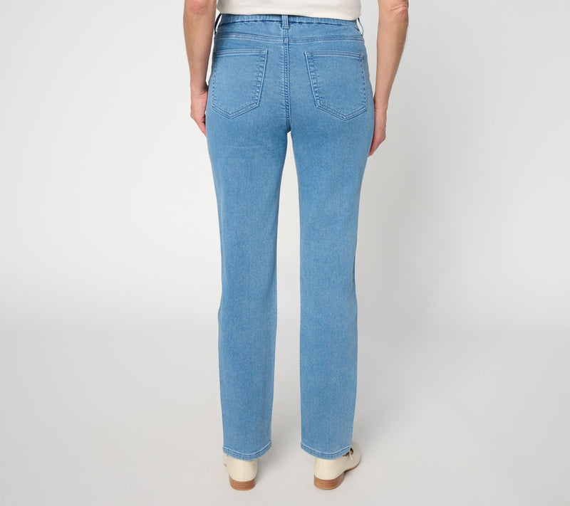 Denim & Co. Regular Comfy Knit Straight Leg Pintuck Pants — View 4