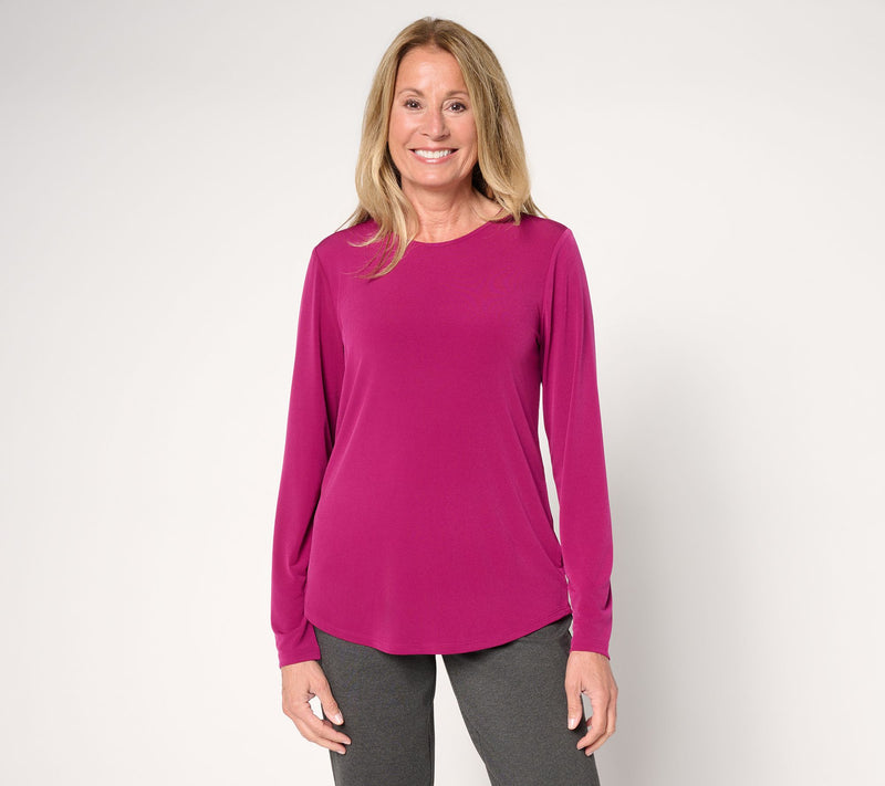 Susan Graver Essentials Liquid Knit Crew Neck Top — View 13