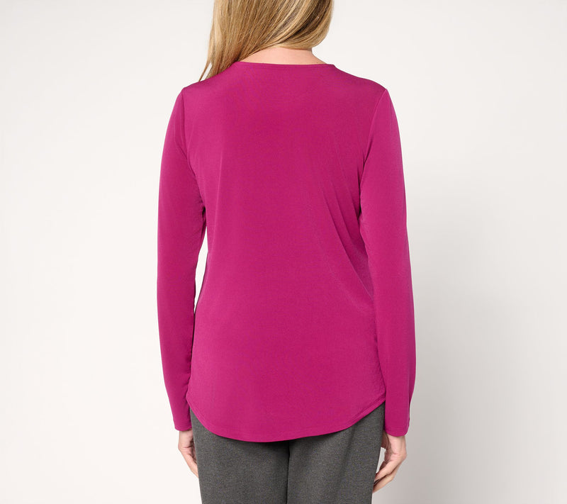 Susan Graver Essentials Liquid Knit Crew Neck Top — View 6