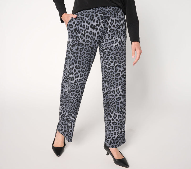 Susan Graver Regular Printed Liquid Knit Wide Leg Pull-On Pants — View 11
