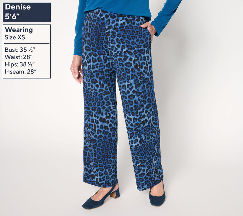 Susan Graver Regular Printed Liquid Knit Wide Leg Pull-On Pants — View 5
