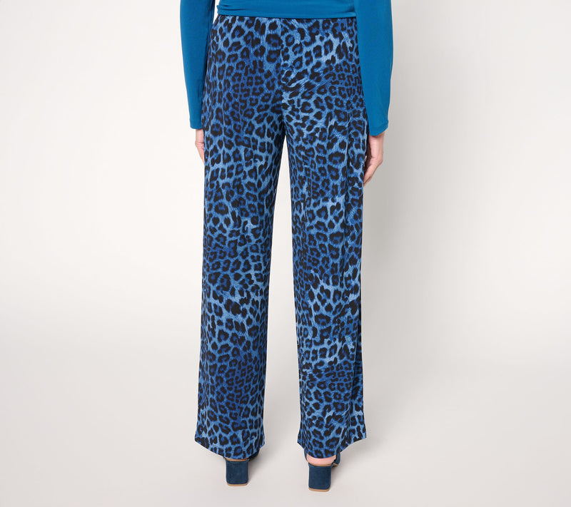 Susan Graver Regular Printed Liquid Knit Wide Leg Pull-On Pants — View 6