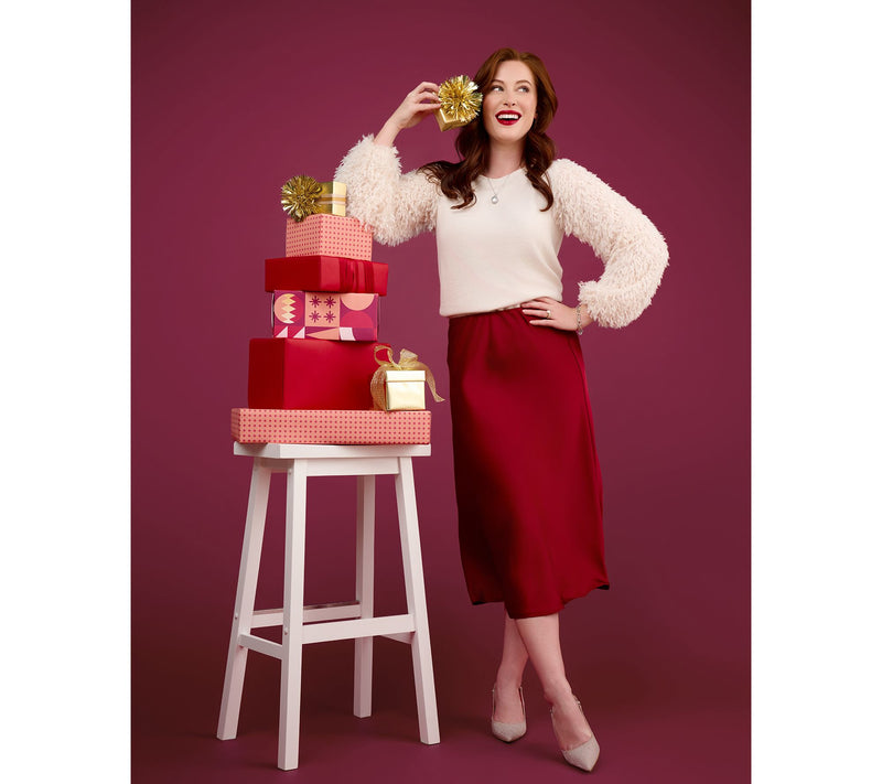 Susan Graver Regular Satin Pull-On Midi Skirt — View 15