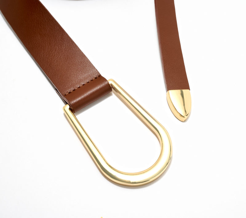 Susan Graver Faux Leather Belt with Oversized Metal Loop — View 6