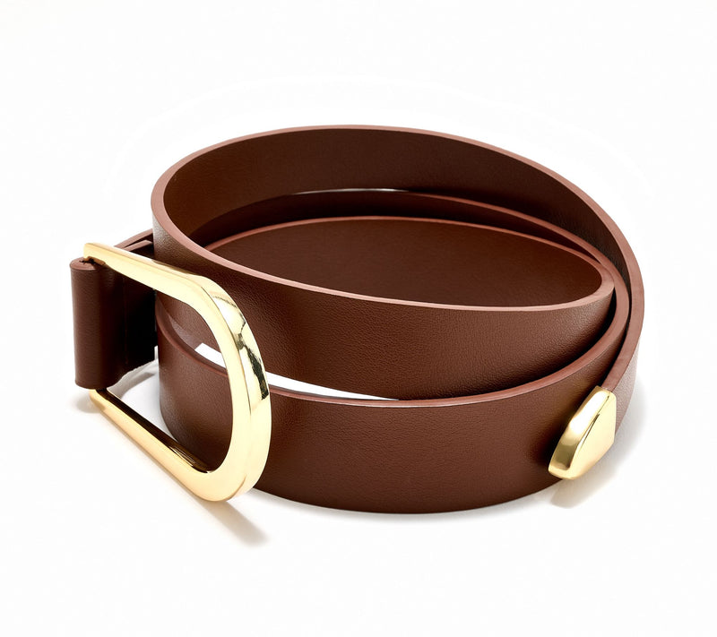 Susan Graver Faux Leather Belt with Oversized Metal Loop — Main view