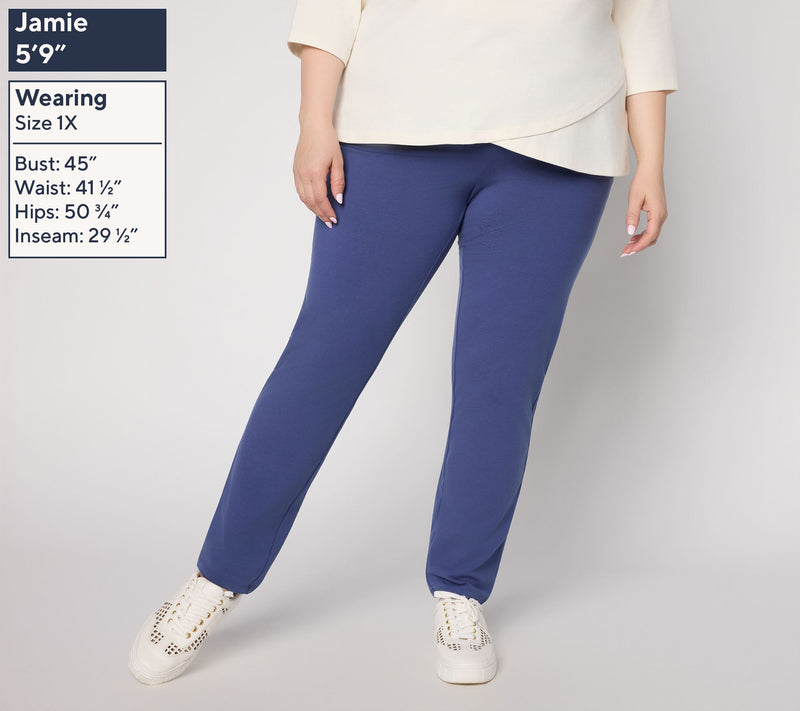 Women with Control Regular Cotton Jersey Slim Leg Icon Pant — View 2