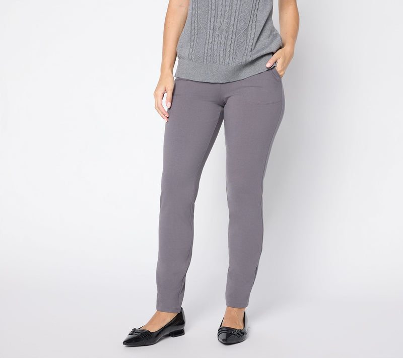 Women with Control Petite Cotton Jersey Slim Leg Icon Pant — View 14