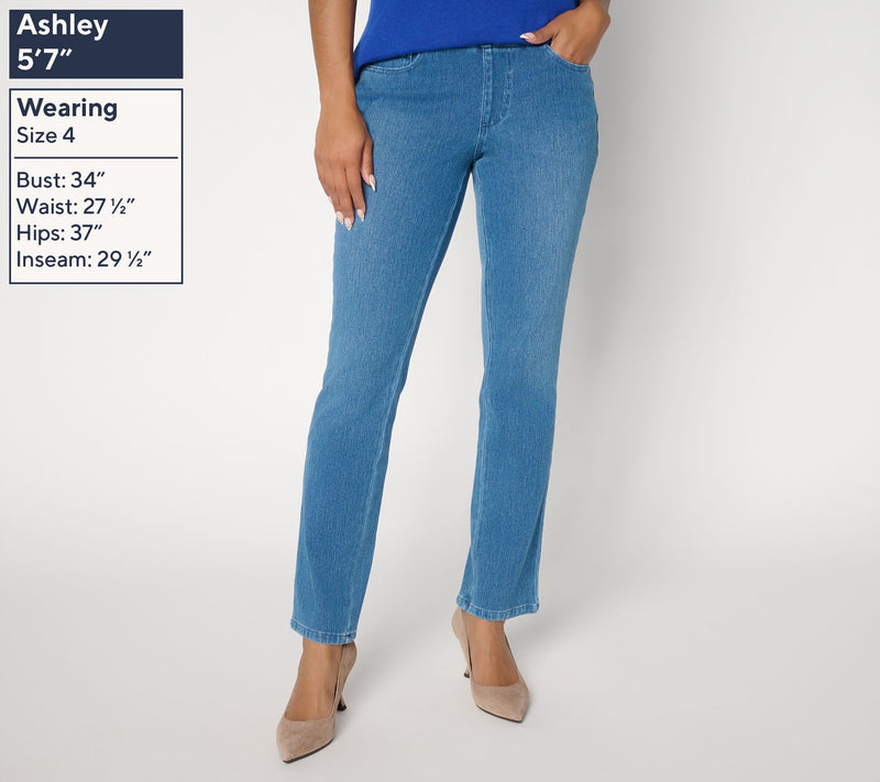 Belle by Kim Gravel Tall Flexibelle Straight-Leg BelleCurve Jean — View 3