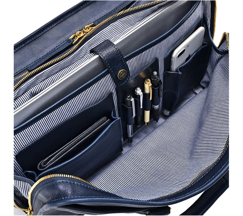 Old Trend Speedwell Leather Briefcase with Shoulder Strap — View 3