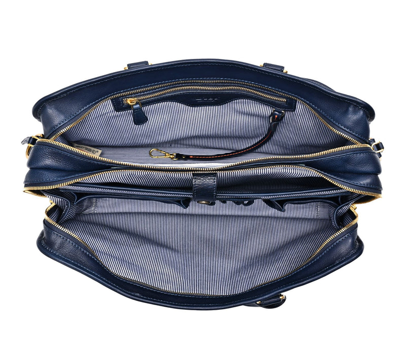 Old Trend Speedwell Leather Briefcase with Shoulder Strap — View 2