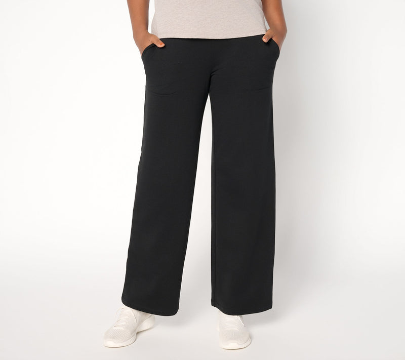 Denim & Co. Active Regular French Terry Wide Leg Pants — View 10