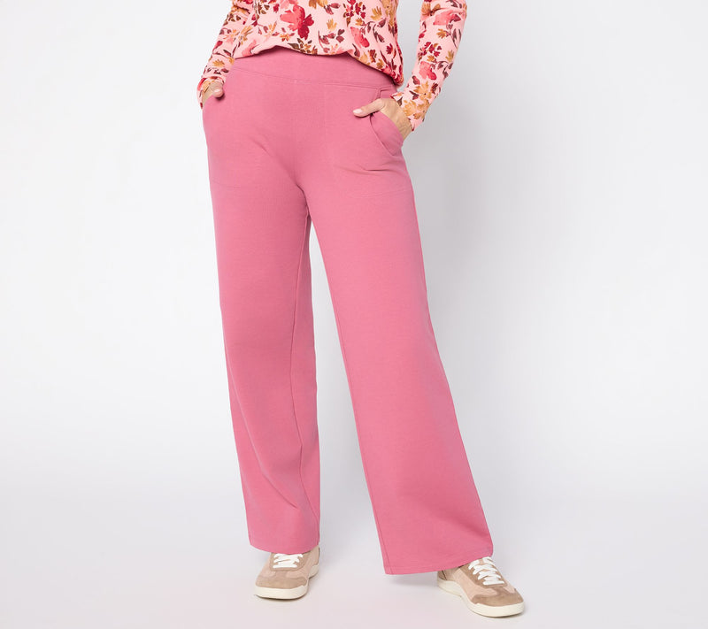 Denim & Co. Active Regular French Terry Wide Leg Pants — View 11