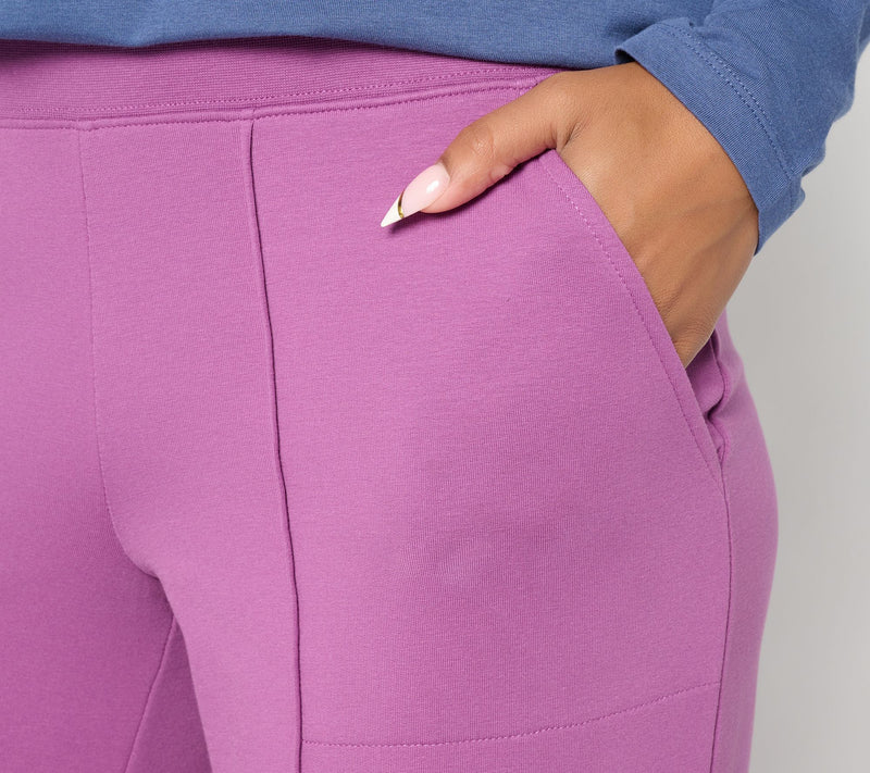 Denim & Co. Active Petite Brushed Back French Terry Wide Leg Pants — View 6