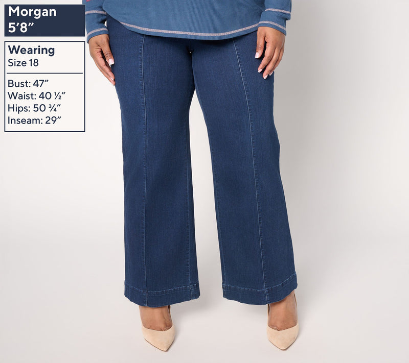 Belle by Kim Gravel Reg TripleLuxe Front Seam Full Leg Jean — View 2