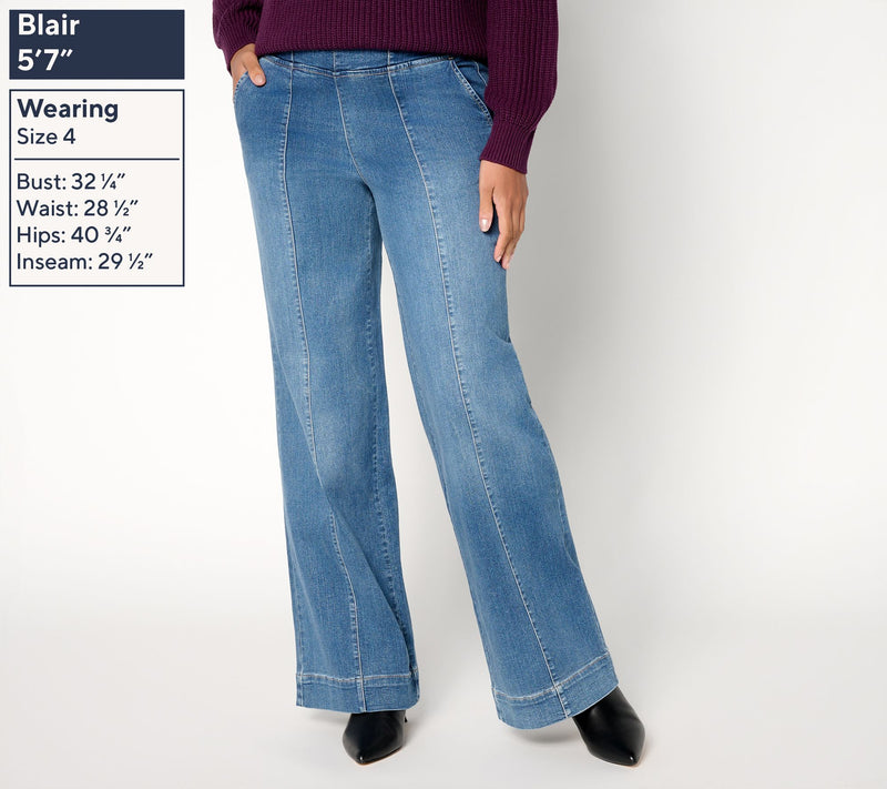 Belle by Kim Gravel Reg TripleLuxe Front Seam Full Leg Jean — View 3