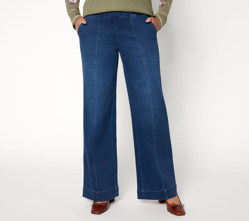 Belle by Kim Gravel Reg TripleLuxe Front Seam Full Leg Jean — View 12