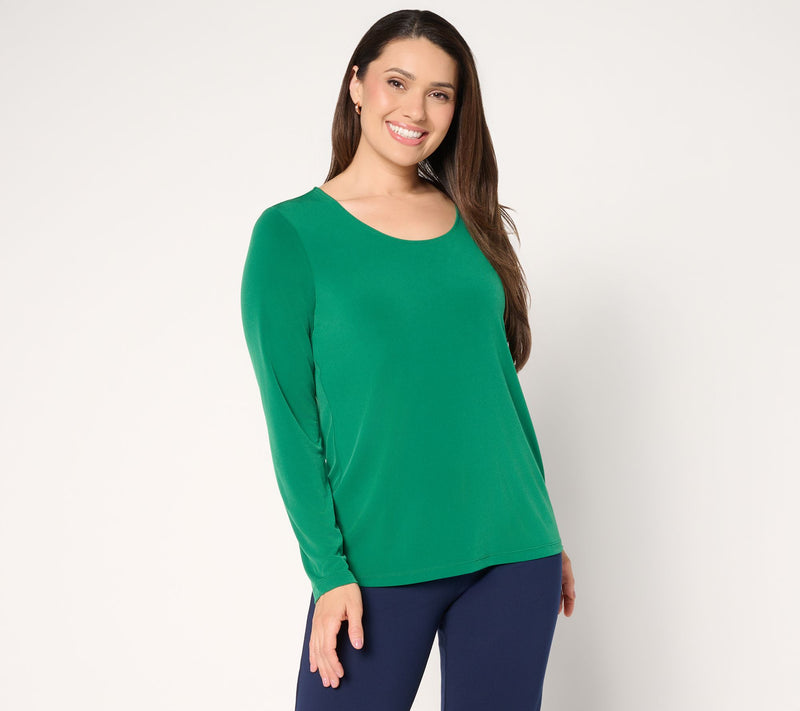 Susan Graver Essentials Liquid Knit Scoop Neck Top — Main view