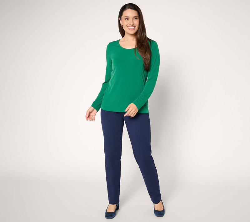 Susan Graver Essentials Liquid Knit Scoop Neck Top — View 5