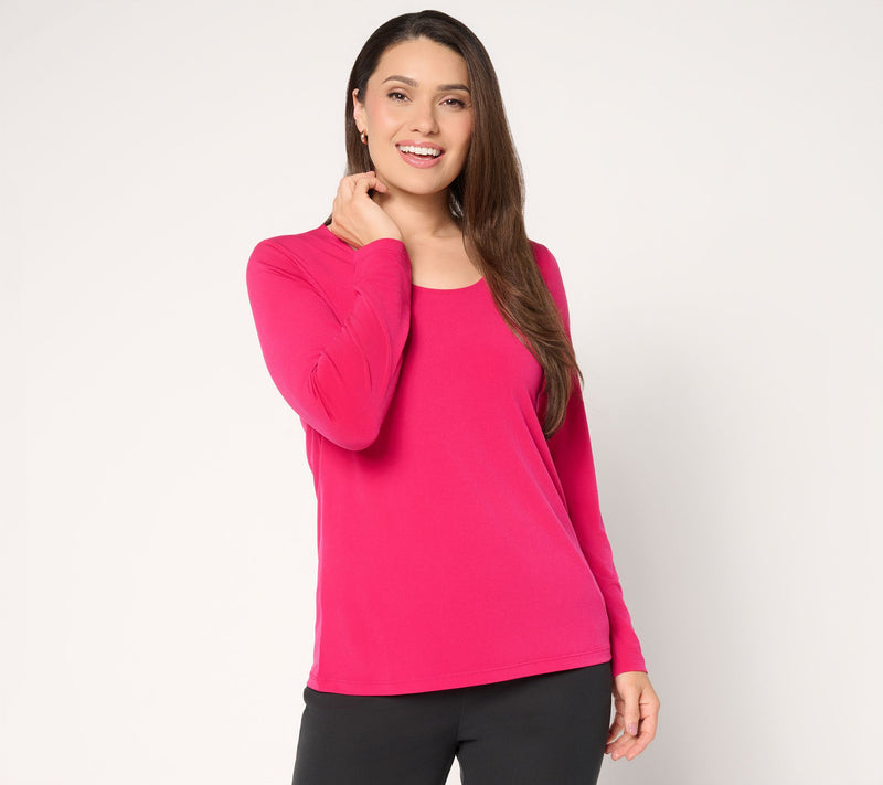 Susan Graver Essentials Liquid Knit Scoop Neck Top — View 14