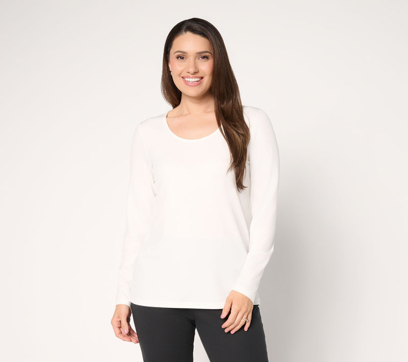 Susan Graver Essentials Liquid Knit Scoop Neck Top — View 15