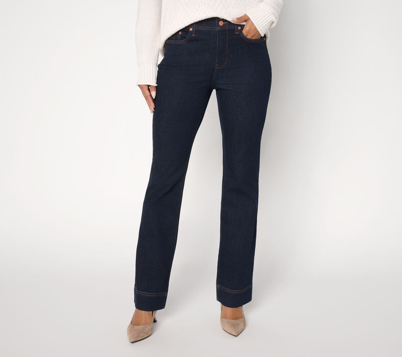 NYDJ Petite Barbara Bootcut Double Button Full Length Jeans — View 10