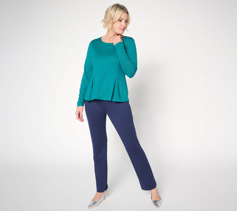 BEAUTIFUL by Lawrence Zarian The Lenny Silky Ponte Fit & Flare Top — View 5