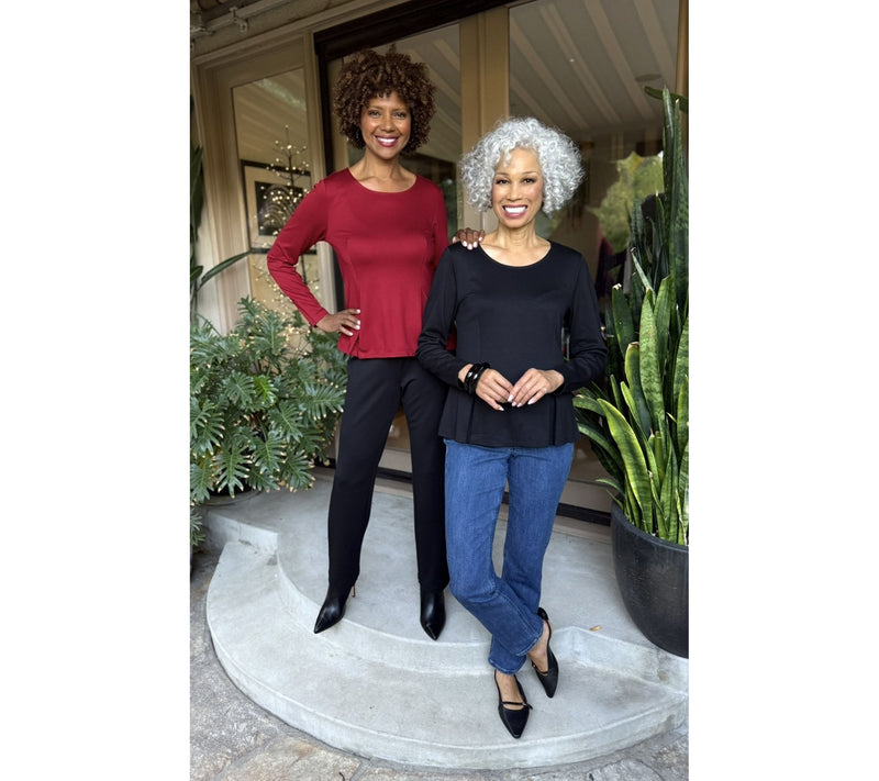BEAUTIFUL by Lawrence Zarian The Lenny Silky Ponte Fit & Flare Top — View 7