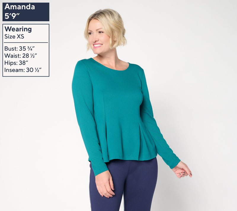 BEAUTIFUL by Lawrence Zarian The Lenny Silky Ponte Fit & Flare Top — View 3