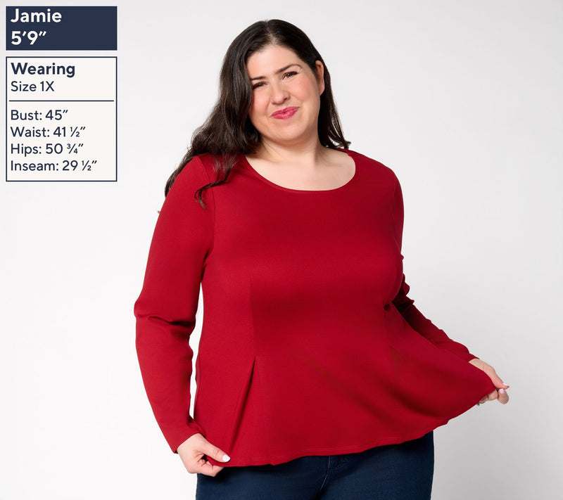 BEAUTIFUL by Lawrence Zarian The Lenny Silky Ponte Fit & Flare Top — View 2
