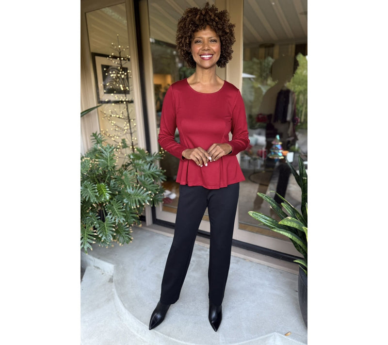 BEAUTIFUL by Lawrence Zarian The Lenny Silky Ponte Fit & Flare Top — View 6