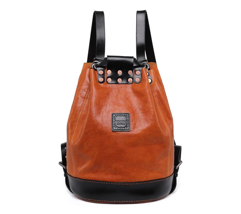 Old Trend Canna Leather Bucket Backpack — View 16