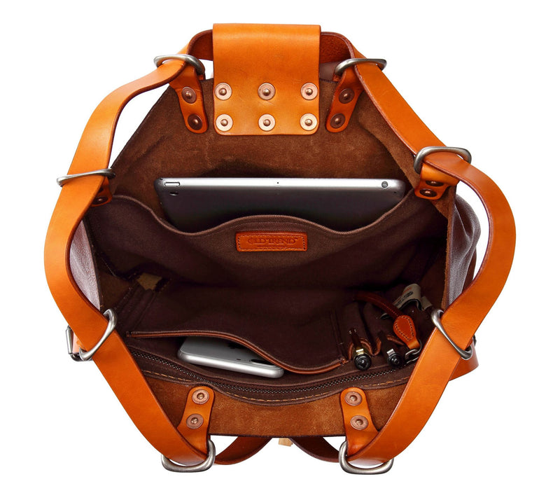 Old Trend Canna Leather Bucket Backpack — View 4
