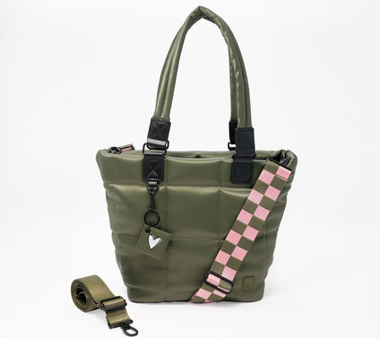 IHKWIP Checkmate Quilted Tote w/ 2 Crossbody Straps