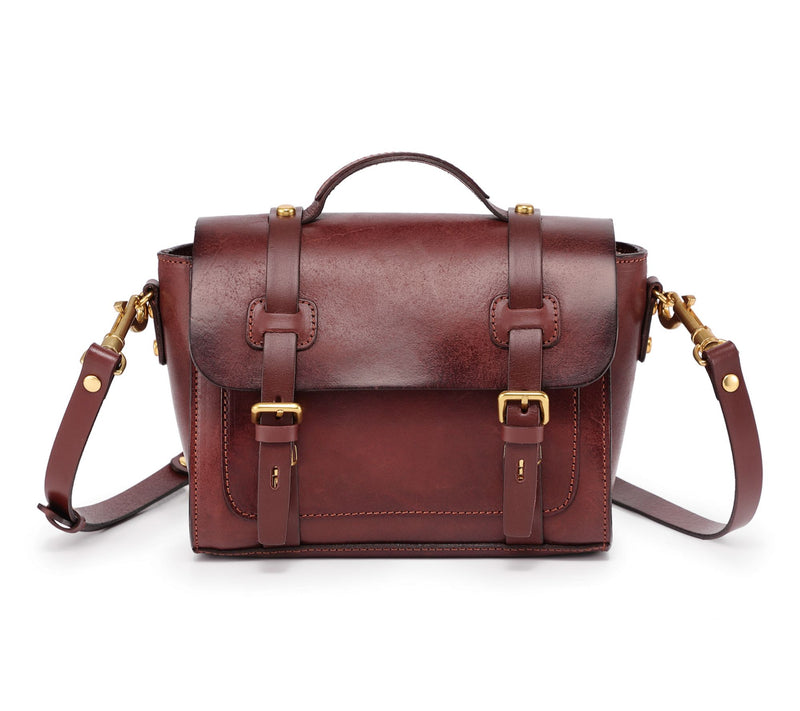 Old Trend Ficus Mini Leather Satchel with Shoulder Strap — Main view