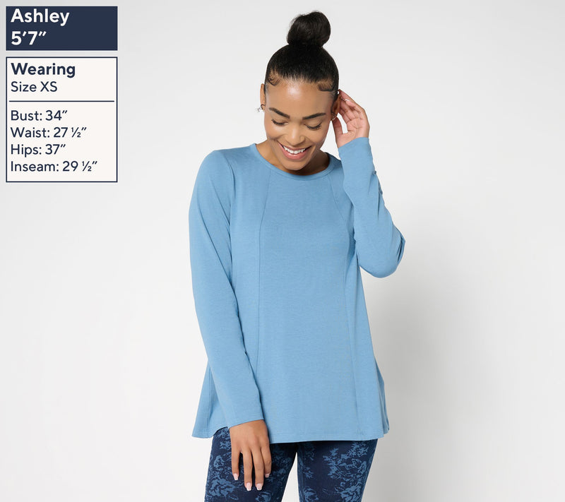 Denim & Co. Essentials Favorite Jersey Fit and Flare Top — View 3