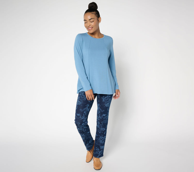 Denim & Co. Essentials Favorite Jersey Fit and Flare Top — View 5