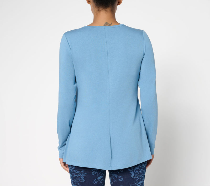 Denim & Co. Essentials Favorite Jersey Fit and Flare Top — View 4