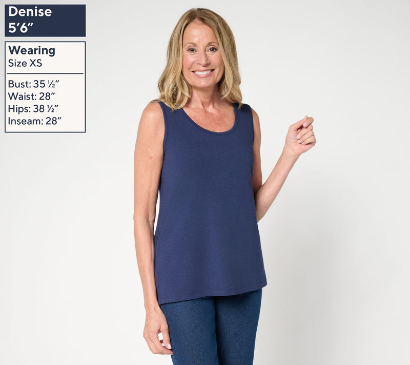 Denim & Co. Essentials Favorite Jersey Scoop Neck Tank Top — View 3