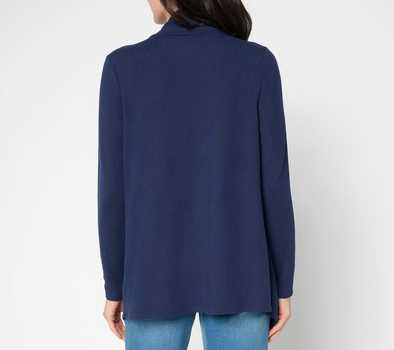 Denim & Co. Essentials Heavenly Jersey Wrap Cardigan with Closure — View 4