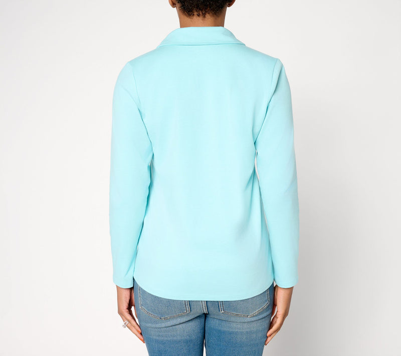 Denim & Co. Essentials Perfect Jersey Collared Long Sleeve Top — View 4