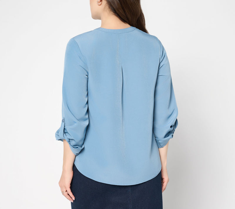 Denim & Co. Essentials Utility Button Front Shirt — View 4