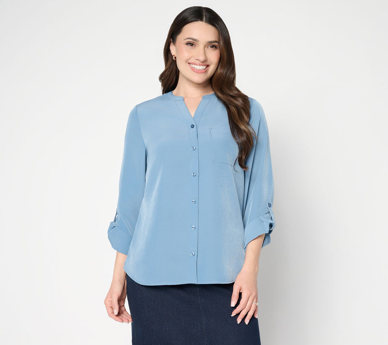 Denim & Co. Essentials Utility Button Front Shirt — Main view