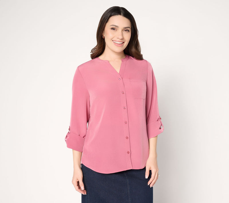 Denim & Co. Essentials Utility Button Front Shirt — View 13