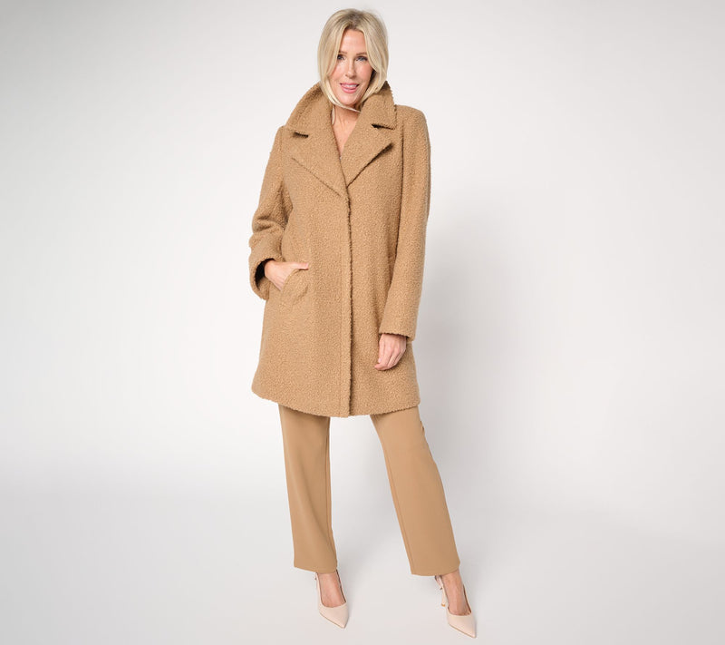 Dennis Basso Regular Everyday Teddy Coat with Snaps — View 17